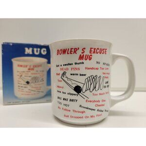 New Vintage"Bowler's Excuse Mug, Bowling, NOS In Original Box